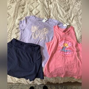 Old Navy Kids Short Sleeve Tees - Purple and Pink (plus a navy skort!)